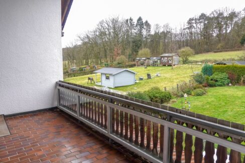 Der großzügige überdachte Balkon