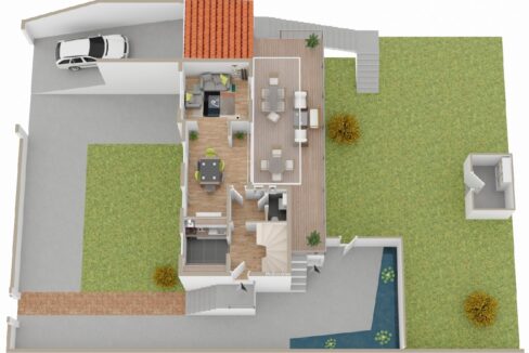 Erdgeschoss  und  Außenanlage