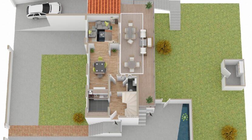 Erdgeschoss  und  Außenanlage