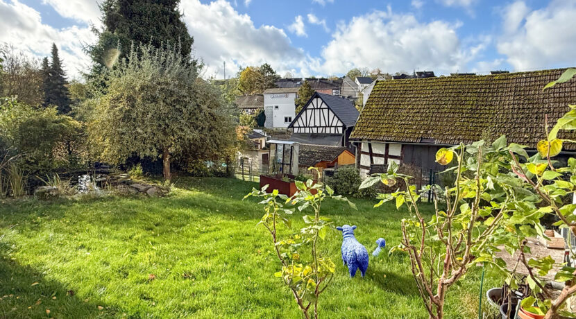 Gartenansicht mit Teich