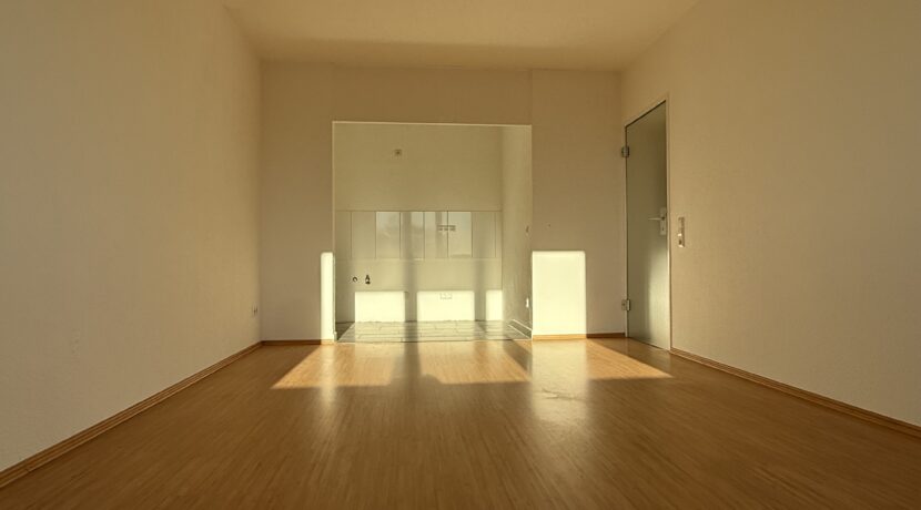 Wohnzimmer mit offener Küche