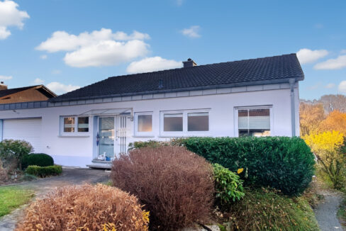 Frontansicht Haus, auf der linken Seite des Grundstücks Parkplatz für Gewerberäume möglich