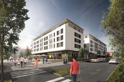 Seitliche Hausansicht