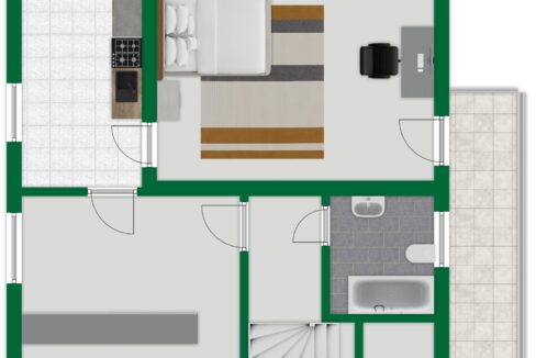 Grundriss-Skizze Obergeschoss