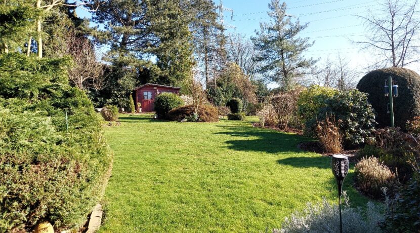 Der wunderschöne Garten mit Gartenhaus und Feuerstelle