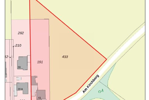 Lageplan mit Grundstücksgrenze