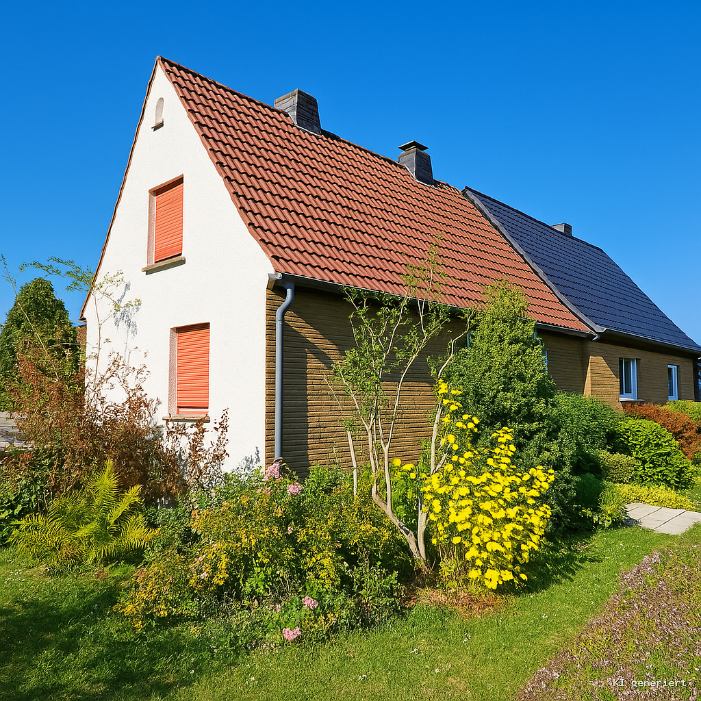 Gepflegte Doppelhaushälfte mit großem Garten, zwei Garagen und Vollkeller