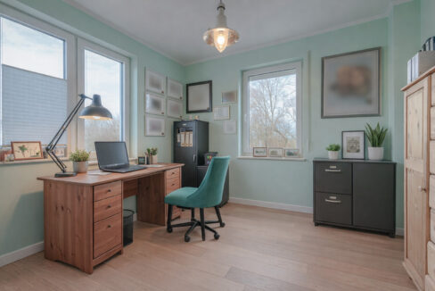 Beispielhafte Darstellung - Raum virtuell aufgeräumt (Arbeitszimmer)