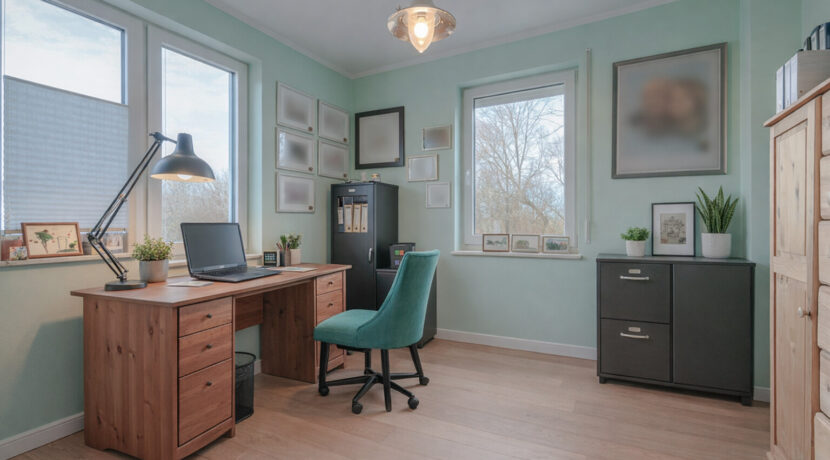 Beispielhafte Darstellung - Raum virtuell aufgeräumt (Arbeitszimmer)