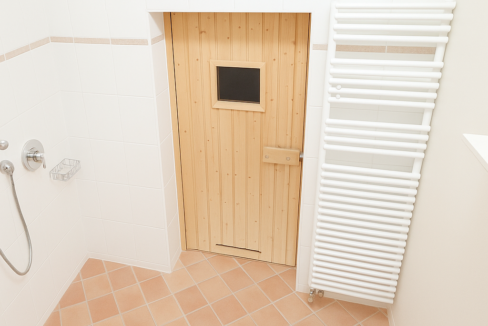 Sauna mit Dusche KI bearbeitet