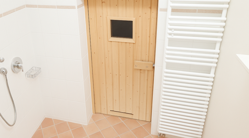 Sauna mit Dusche KI bearbeitet