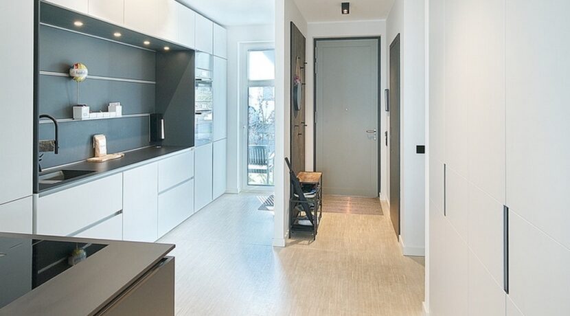 Blick zu Entrée und Küche