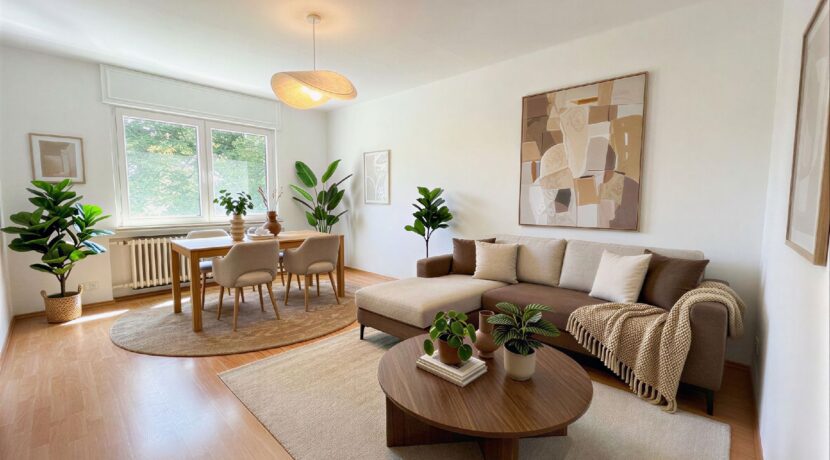 Wohnzimmer EG Wohnung möbliert