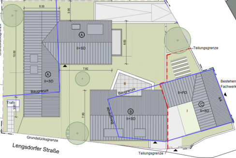 Dachaufsicht Haus A,B,C