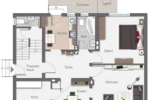 Wohnung EG (vermietet)