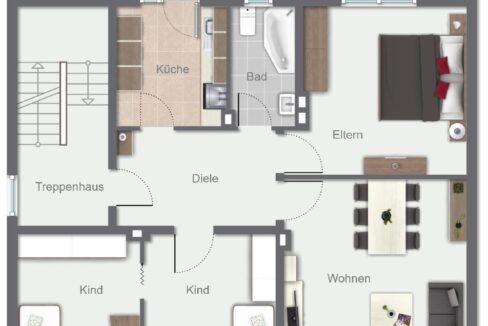 Wohnung OG (vermietet)