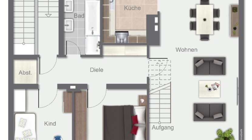 Wohnung DG (vermietet)