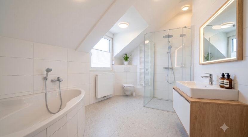 Badezimmer Hinterhaus KI generiert