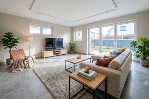 Wohnzimmer KI generiert