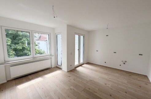 Wohnzimmer mit offener Küche