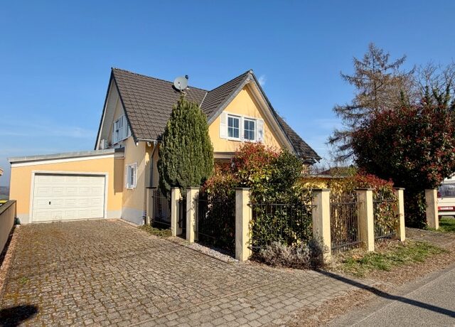 Außenansicht mit Garage