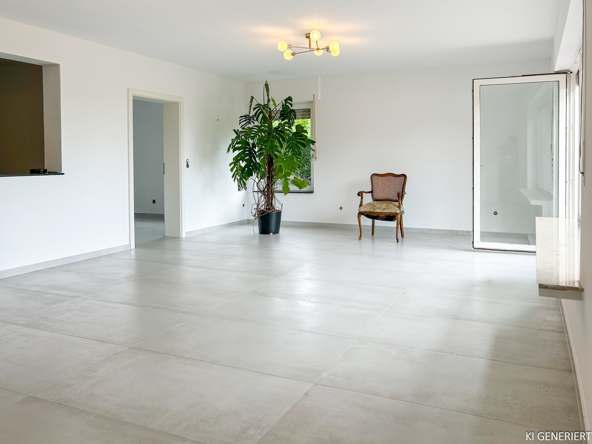 Alles auf Anfang: Frisch renovierte 1,5-Zimmer-Souterrainwohnung mit Terrasse und Grünblick