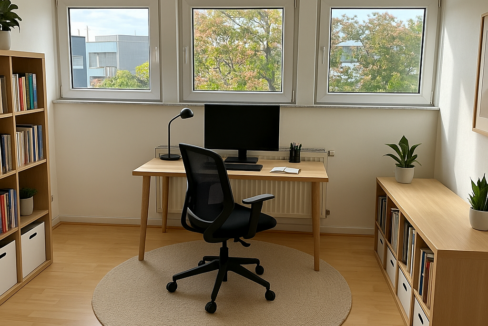 Arbeitszimmer mit KI bearbeitet