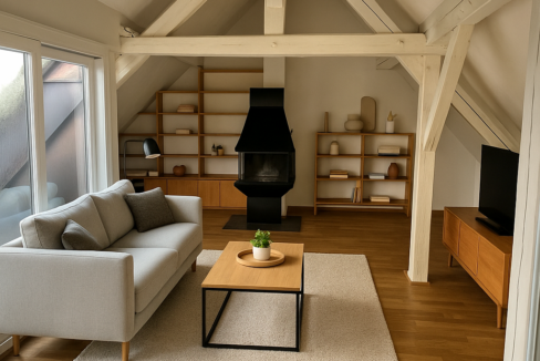 Wohnzimmer mit KI bearbeitet