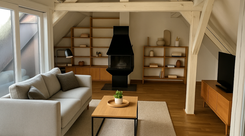 Wohnzimmer mit KI bearbeitet
