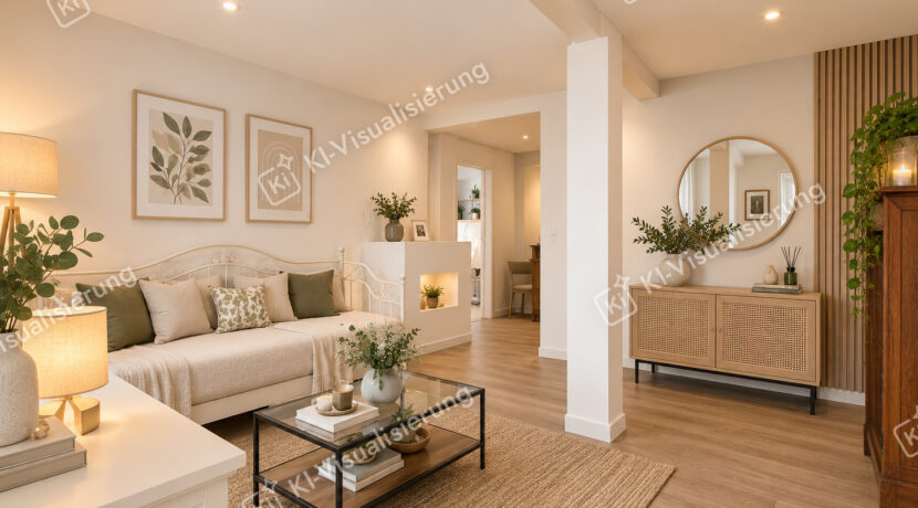 Wohnzimmer Wohnung KI