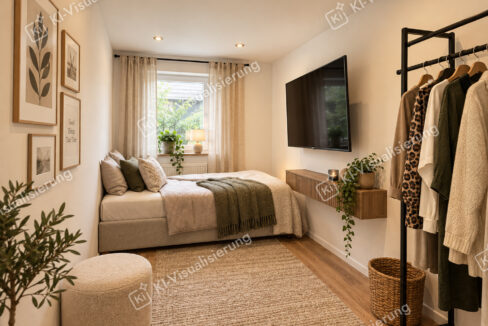 Schlafzimmer Wohnung KI